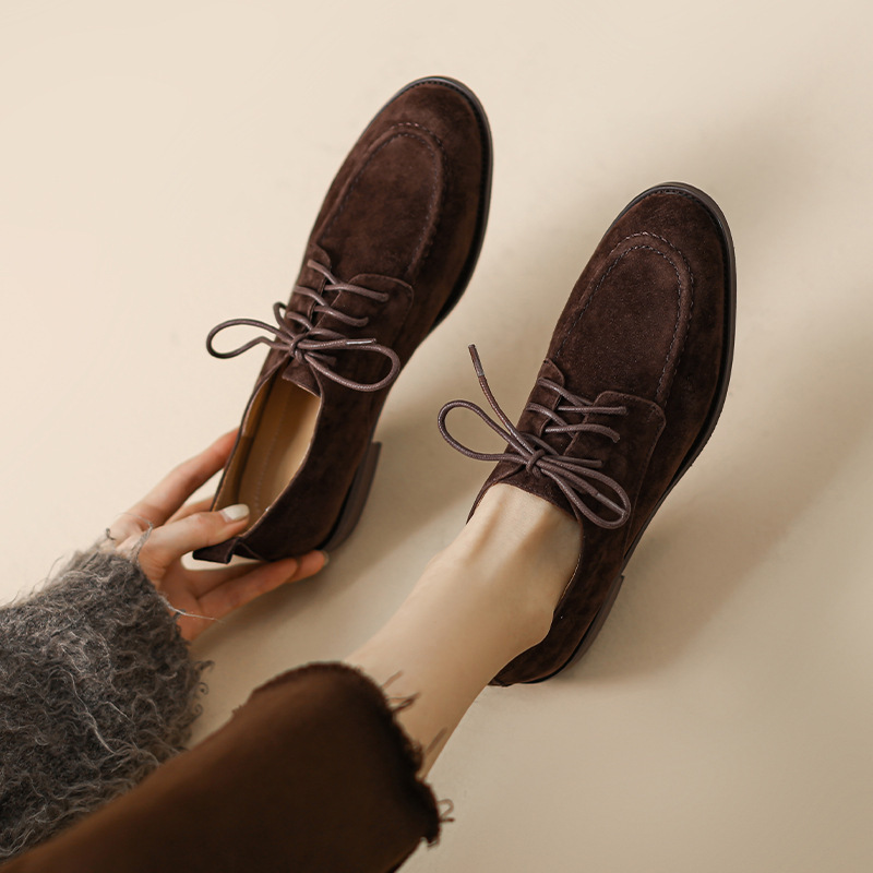 Oxford Lace Up Women - 2025 봄과 가을 신상 여성 레트로