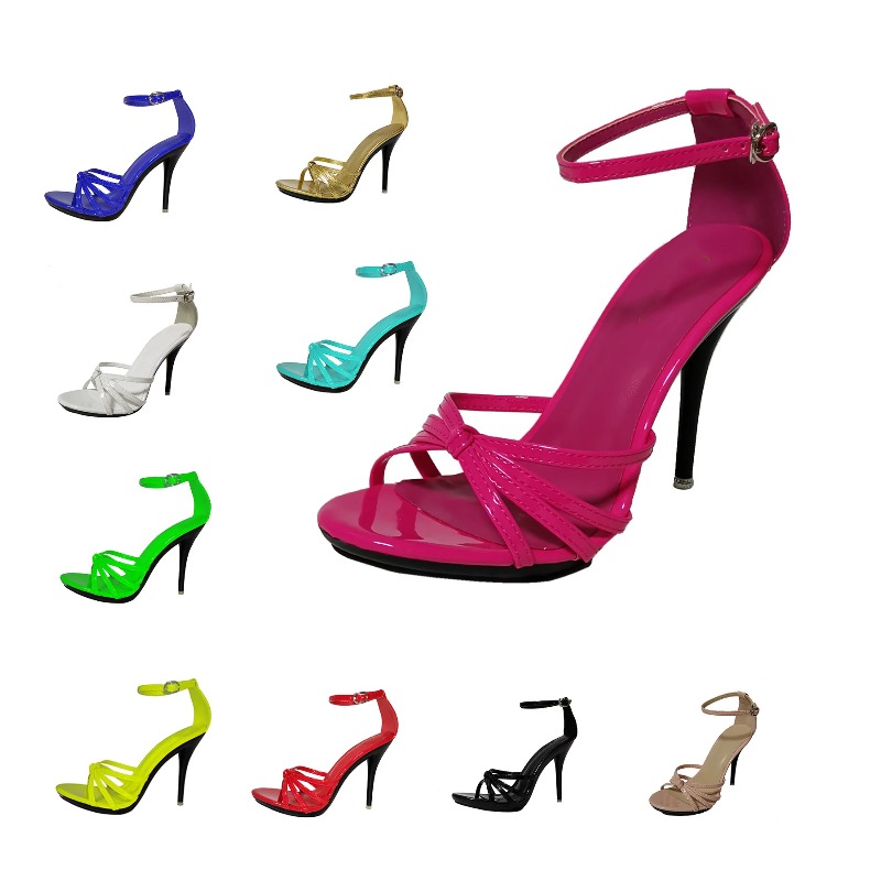 Women'S Shoes Quality - 여름 오픈토 하이힐 앵클랩 여성 샌들