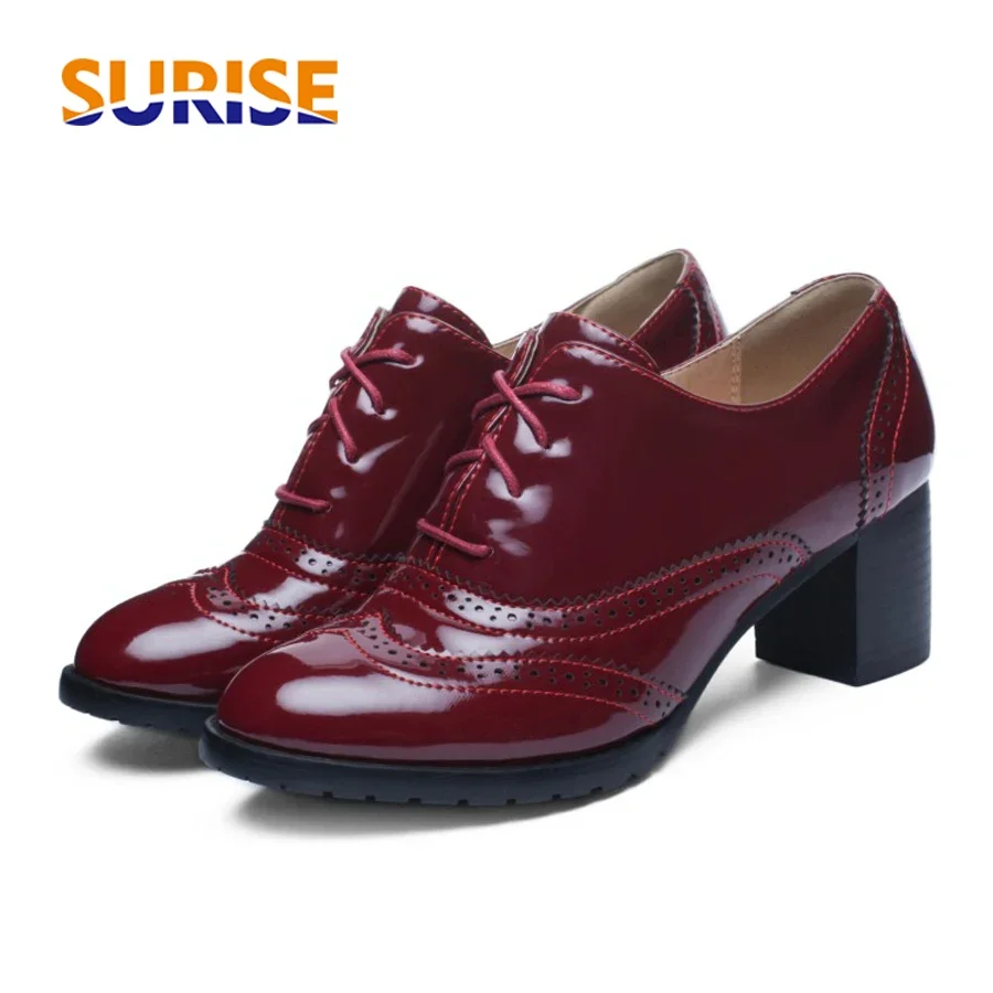 Oxford Lace Up Women - 영국 여성 옥스포드 블루 레드 블랙
