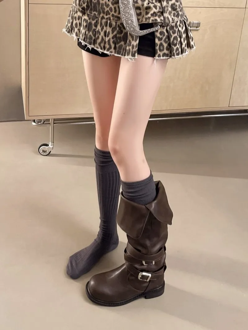 여성용 둥근 앞코, 무릎까지 오는 길이의 부츠, 이중  - Knee High Boots Women 리뷰 및 가격