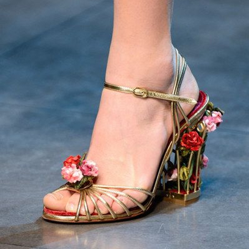 럭셔리 버드 케이지 여성 샌들 골드 메탈릭 가죽 스트랩 - Women'S Shoes Clogs 리뷰 및 가격