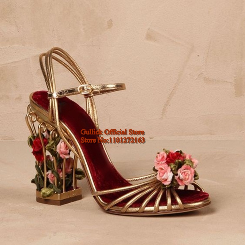 럭셔리 버드 케이지 여성 샌들 골드 메탈릭 가죽 스트랩 - Women'S Shoes Clogs 리뷰 및 가격
