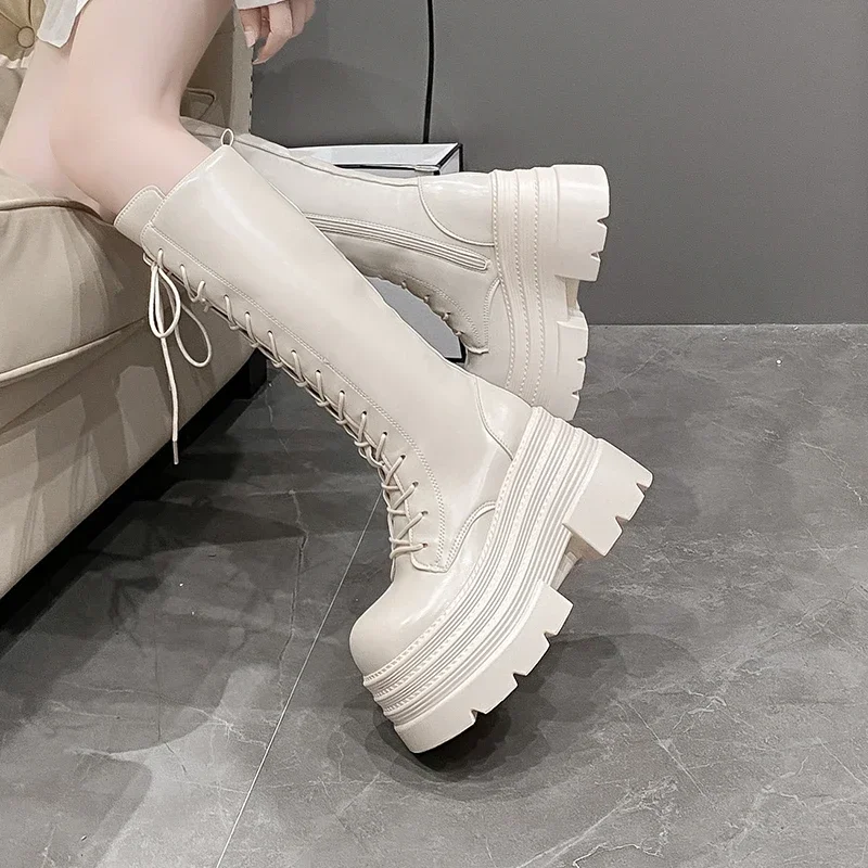 10CM 새로운 여성 로마 롱 부츠 가을 겨울 무릎 높 - Knee High Boots Women 리뷰 및 가격
