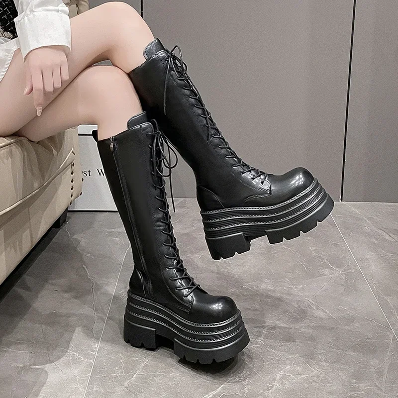 10CM 새로운 여성 로마 롱 부츠 가을 겨울 무릎 높 - Knee High Boots Women 리뷰 및 가격